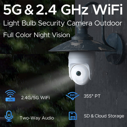 Toguard SC47 4 Pack  Light Bulb Security Camera Outdoor E27 PTZ Dual Lens Wireless Dome Surveillance Camera