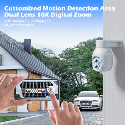 TOGUARD SC22 2K/3MP WiFi Outdoor Security Camera with 10X Hybrid Zoom Wireless Dome Surveillance