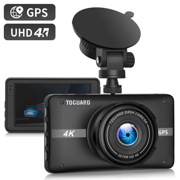 TOGUARD 4K Dash Cam, Super Night 3" 2160P GPS Car Camera Front Dash Camera, Video Recorder Dash Camera with G-Sensor Loop Recording Parking Mode