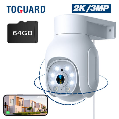 Toguard SC25 2K/3MP WiFi セキュリティカメラ 屋外 PTZ ワイヤレス ドーム 監視カメラ