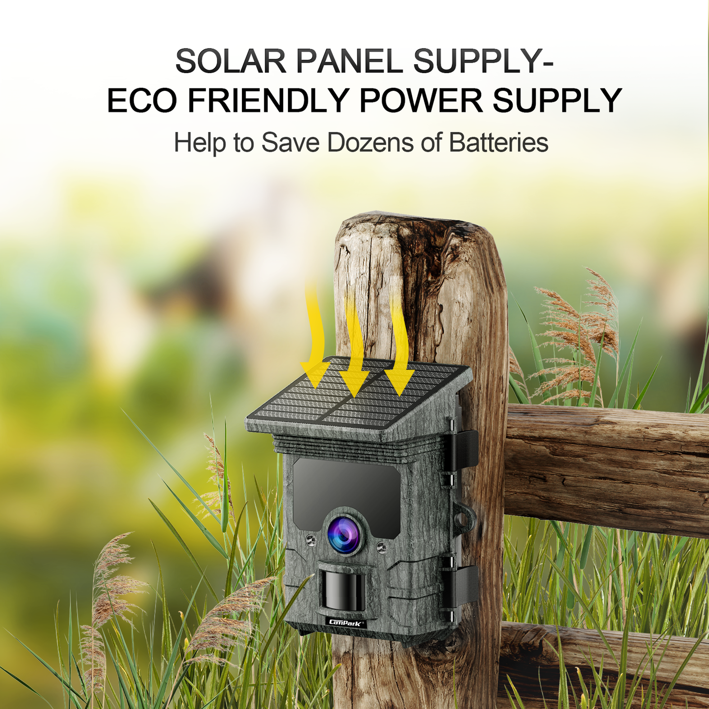 Campark T150 Solar Powered WiFi Bluetooth Trail Camera 2K 24MP