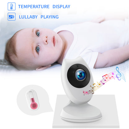 Moniteur vidéo pour bébé CAMPARK avec caméra et audio, écran 4,3 pouces avec vision nocturne, conversation audio bidirectionnelle, mode VOX, 8 berceuses, capteur de température, longue portée et surveillance 24 heures sur 24 