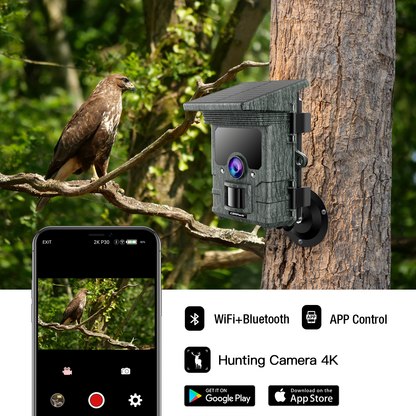 Campark T150 Solar Powered WiFi Bluetooth Trail Camera 2K 24MP