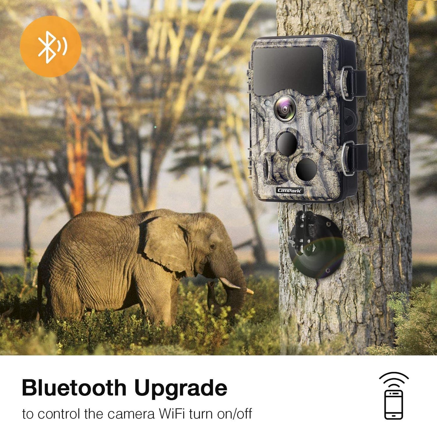 Campark T86 WiFi Bluetooth Trail Camera 20MP 1296P Game Hunting Camera